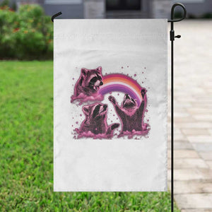 Funny Pink Raccoon Live Laugh Garden Flag Lesbian Pride Month TS12 Print Your Wear