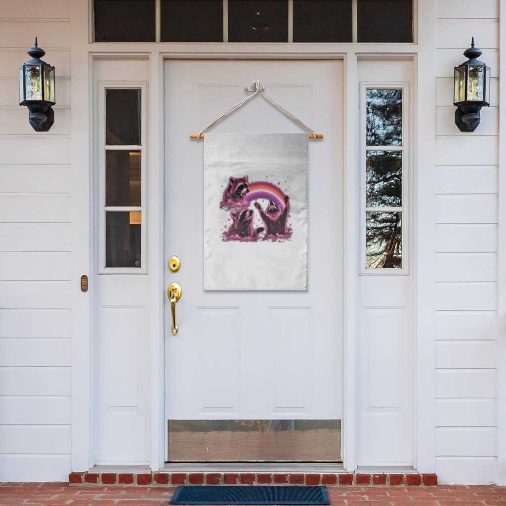 Funny Pink Raccoon Live Laugh Garden Flag Lesbian Pride Month TS12 Print Your Wear