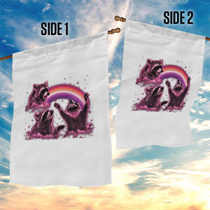 Funny Pink Raccoon Live Laugh Garden Flag Lesbian Pride Month TS12 Print Your Wear