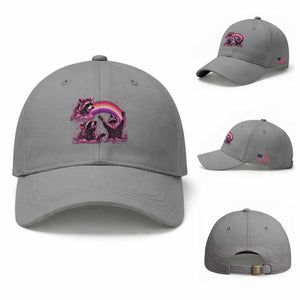 Funny Pink Raccoon Live Laugh Baseball Cap Lesbian Pride Month TS12 Baseball Cap Universal Fit Sport Gray Print Your Wear