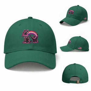 Funny Pink Raccoon Live Laugh Baseball Cap Lesbian Pride Month TS12 Baseball Cap Universal Fit Irish Green Print Your Wear