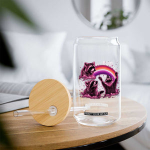 Funny Pink Raccoon Live Laugh Glass Can Lesbian Pride Month TS12 Print Your Wear