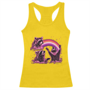 Funny Pink Raccoon Live Laugh Racerback Tank Top Lesbian Pride Month TS12 Daisy Print Your Wear