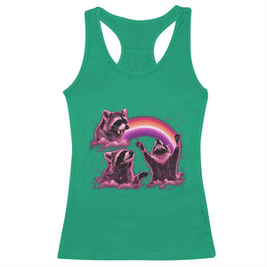 Funny Pink Raccoon Live Laugh Racerback Tank Top Lesbian Pride Month TS12 Irish Green Print Your Wear