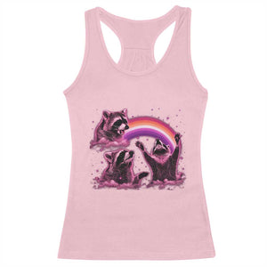 Funny Pink Raccoon Live Laugh Racerback Tank Top Lesbian Pride Month TS12 Light Pink Print Your Wear