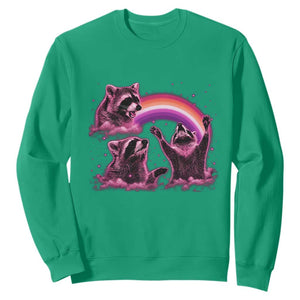 Funny Pink Raccoon Live Laugh Sweatshirt Lesbian Pride Month TS12 Irish Green Print Your Wear