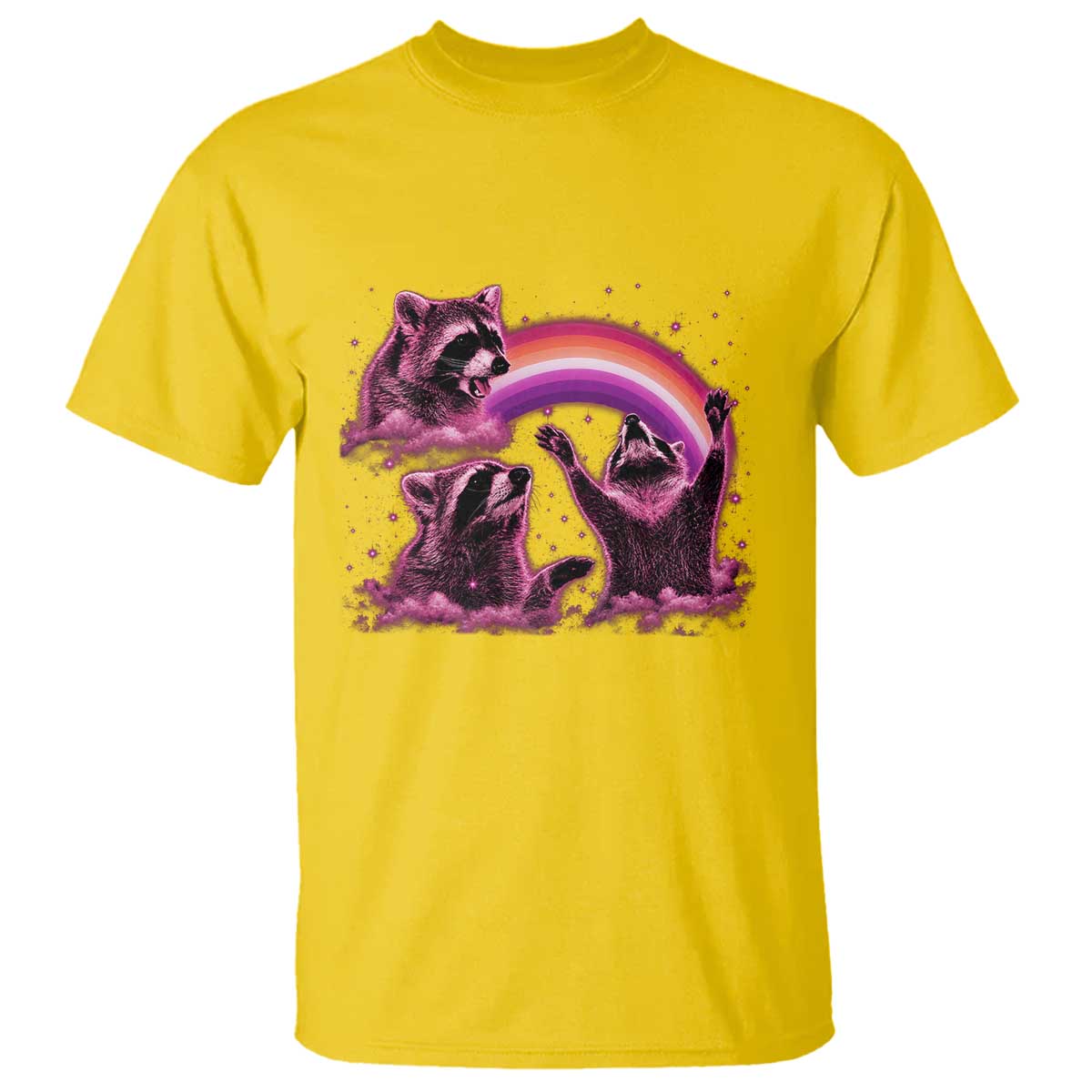 Funny Pink Raccoon Live Laugh T Shirt Lesbian Pride Month TS12 Daisy Print Your Wear