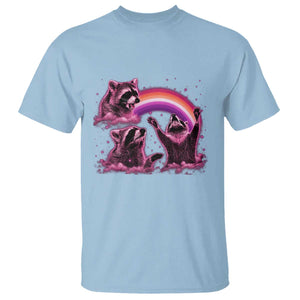 Funny Pink Raccoon Live Laugh T Shirt Lesbian Pride Month TS12 Light Blue Print Your Wear