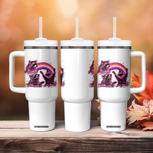 Funny Pink Raccoon Live Laugh Tumbler With Handle Lesbian Pride Month TS12 Print Your Wear