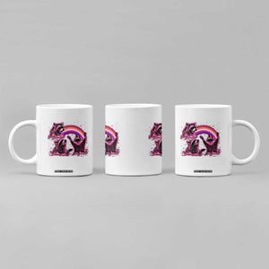 Funny Pink Raccoon Live Laugh Coffee Mug Lesbian Pride Month TS12 Print Your Wear