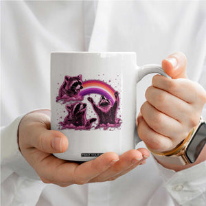 Funny Pink Raccoon Live Laugh Coffee Mug Lesbian Pride Month TS12 Print Your Wear