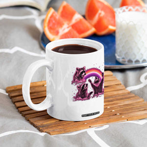 Funny Pink Raccoon Live Laugh Coffee Mug Lesbian Pride Month TS12 Print Your Wear