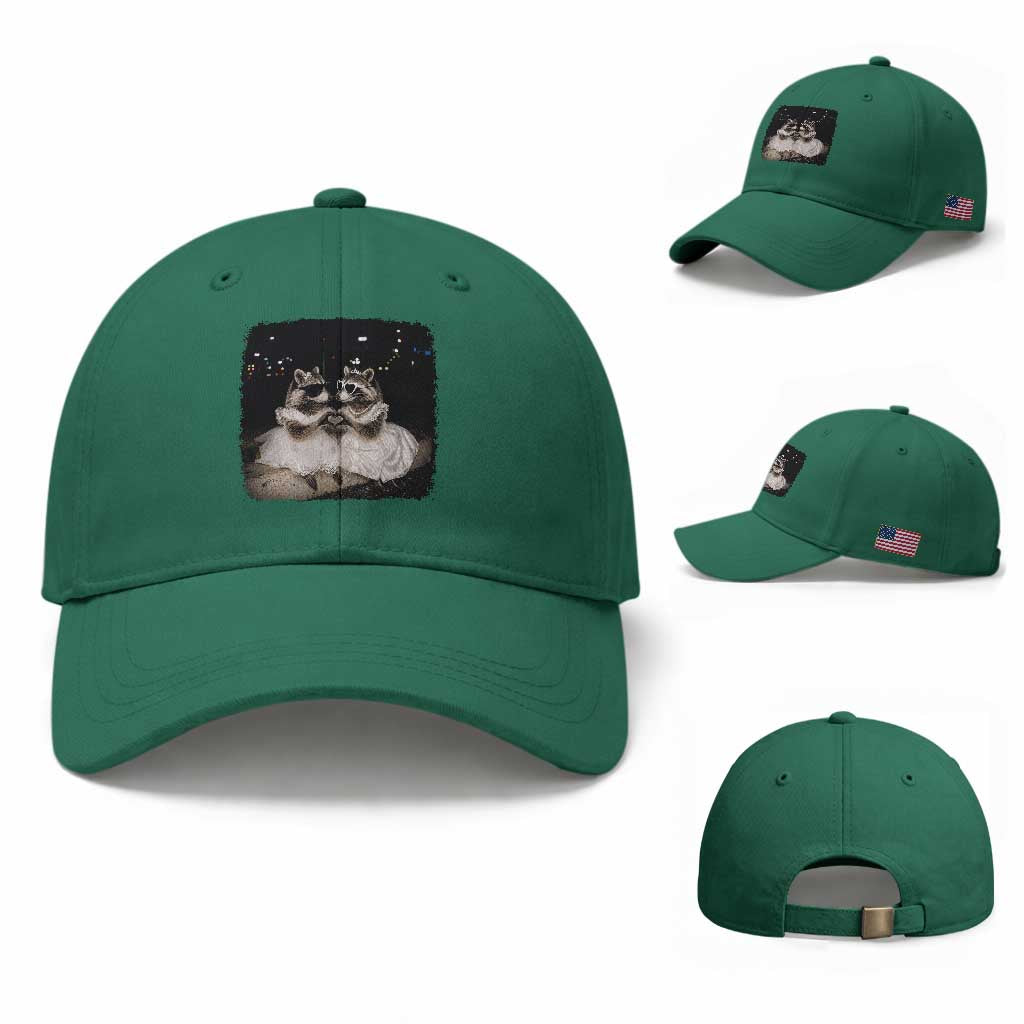 Funny Lesbian Raccoon Engagement Baseball Cap LGBTQ Pride Gift TS12 Baseball Cap Universal Fit Irish Green Print Your Wear