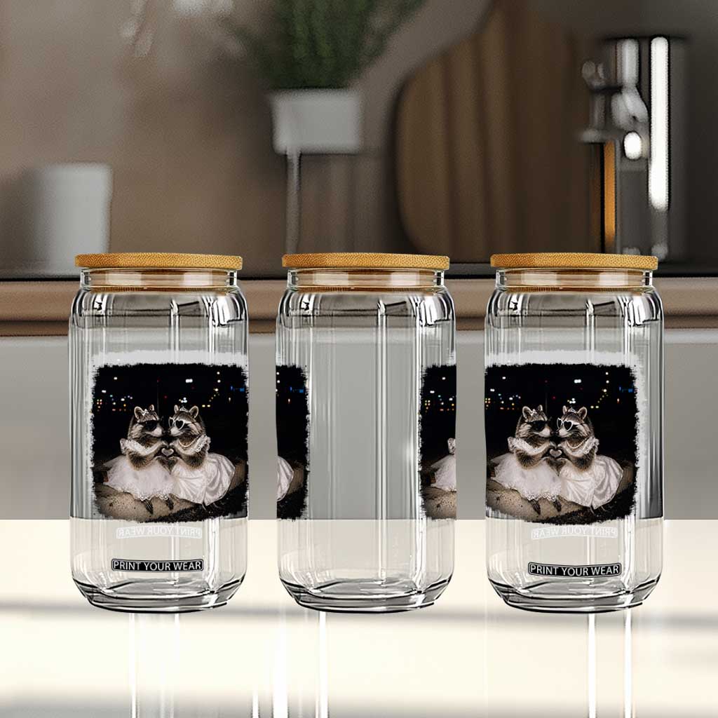 Funny Lesbian Raccoon Engagement Glass Can LGBTQ Pride Gift TS12 Print Your Wear