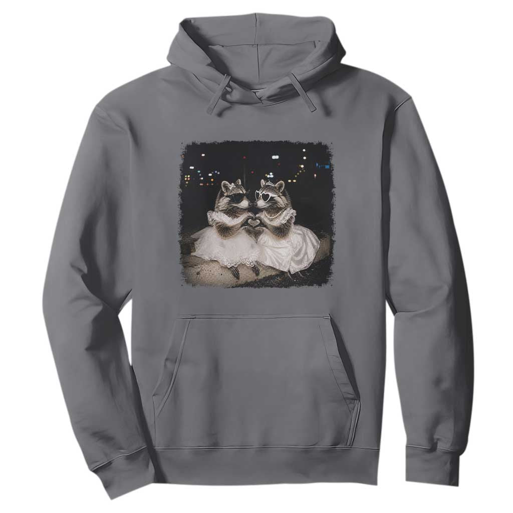Funny Lesbian Raccoon Engagement Hoodie LGBTQ Pride Gift TS12 Charcoal Print Your Wear