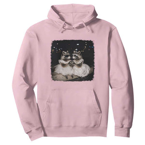 Funny Lesbian Raccoon Engagement Hoodie LGBTQ Pride Gift TS12 Light Pink Print Your Wear