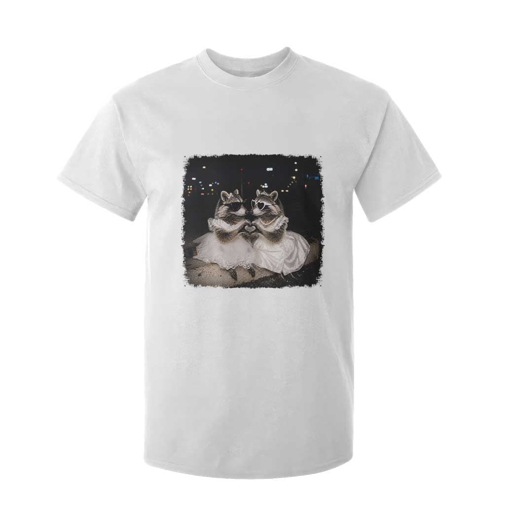 Funny Lesbian Raccoon Engagement T Shirt For Kid LGBTQ Pride Gift TS12 White Print Your Wear