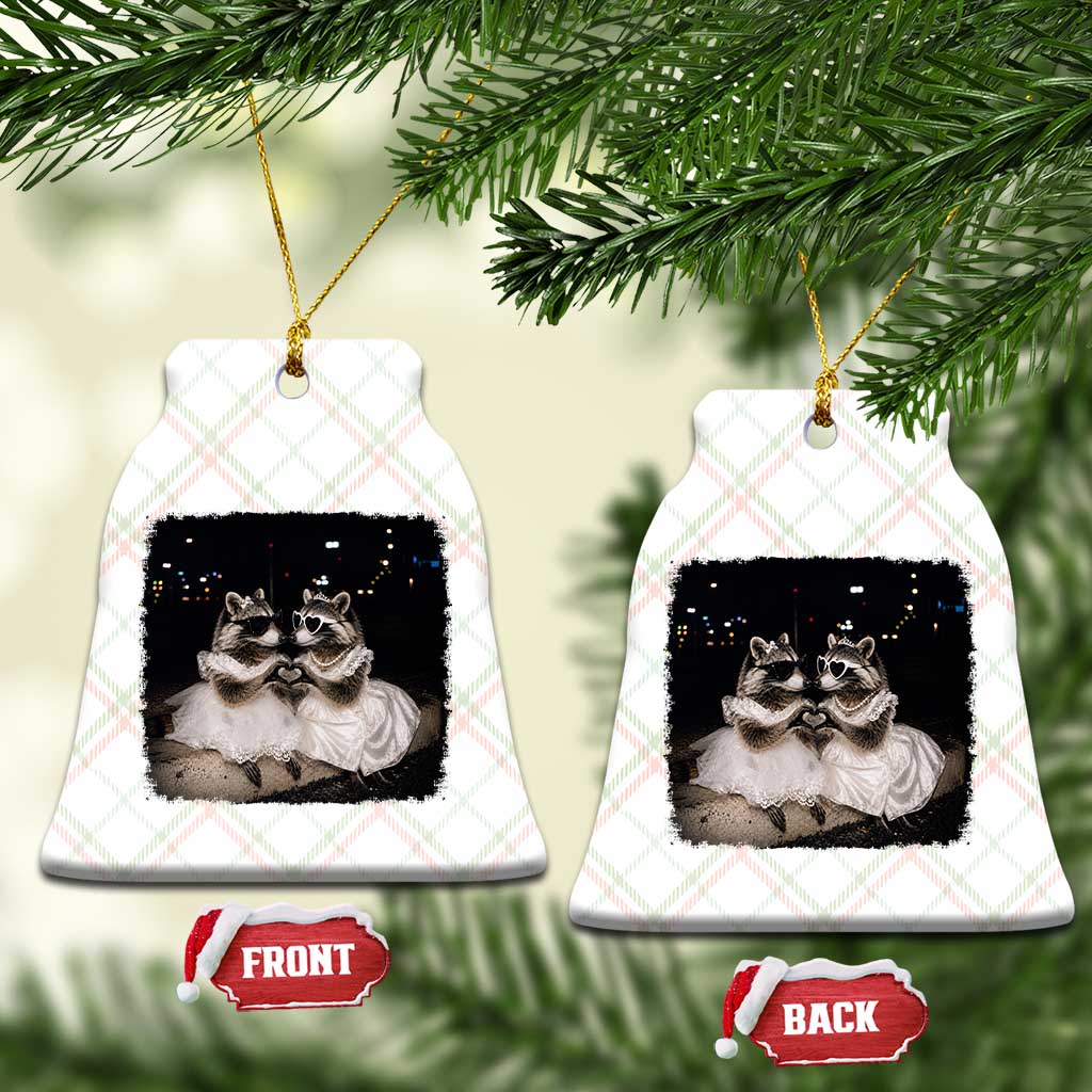 Funny Lesbian Raccoon Engagement Ceramic Ornament LGBTQ Pride Gift TS12 Print Your Wear