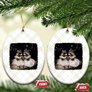 Funny Lesbian Raccoon Engagement Ceramic Ornament LGBTQ Pride Gift TS12 Print Your Wear