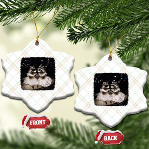 Funny Lesbian Raccoon Engagement Ceramic Ornament LGBTQ Pride Gift TS12 Print Your Wear