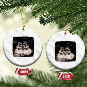 Funny Lesbian Raccoon Engagement Ceramic Ornament LGBTQ Pride Gift TS12 1pc White Marble Print Your Wear