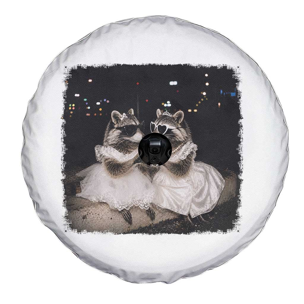 Funny Lesbian Raccoon Engagement Spare Tire Cover LGBTQ Pride Gift TS12 Print Your Wear