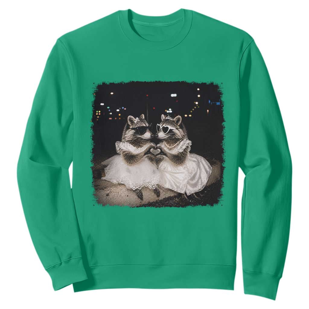 Funny Lesbian Raccoon Engagement Sweatshirt LGBTQ Pride Gift TS12 Irish Green Print Your Wear