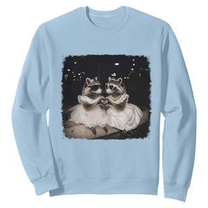 Funny Lesbian Raccoon Engagement Sweatshirt LGBTQ Pride Gift TS12 Light Blue Print Your Wear