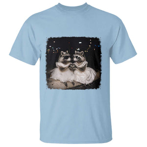 Funny Lesbian Raccoon Engagement T Shirt LGBTQ Pride Gift TS12 Light Blue Print Your Wear