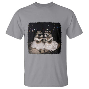 Funny Lesbian Raccoon Engagement T Shirt LGBTQ Pride Gift TS12 Sport Gray Print Your Wear