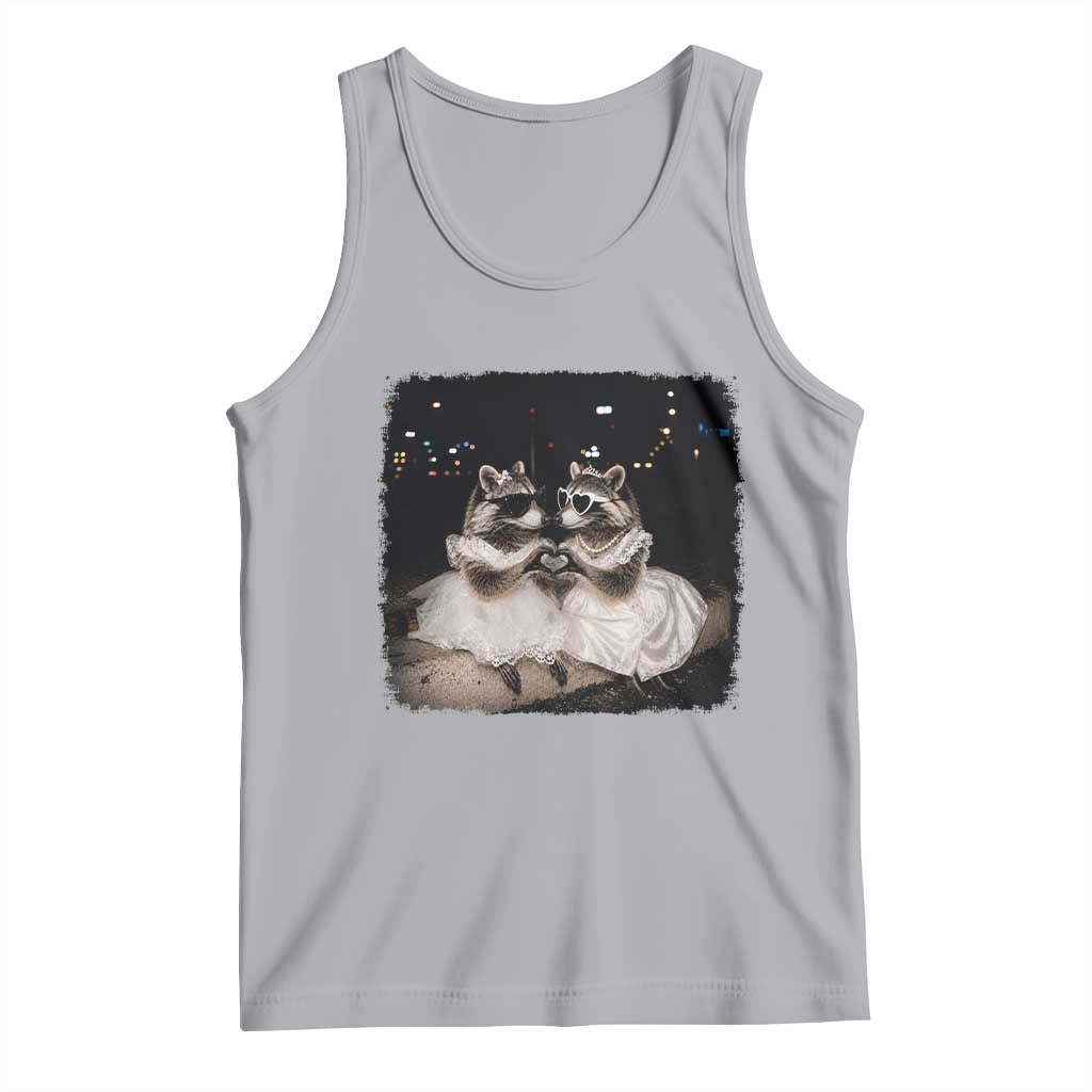 Funny Lesbian Raccoon Engagement Tank Top LGBTQ Pride Gift TS12 Athletic Heather Print Your Wear