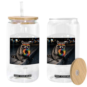 Raccoon Eating Baguette Graphic Glass Can Humorous Gay Pride Gift TS12 Print Your Wear