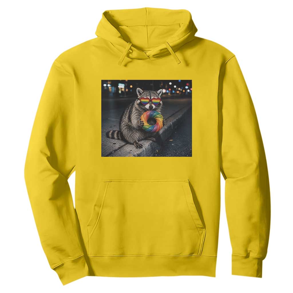 Raccoon Eating Baguette Graphic Hoodie Humorous Gay Pride Gift TS12 Daisy Print Your Wear