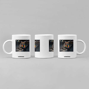 Raccoon Eating Baguette Graphic Coffee Mug Humorous Gay Pride Gift TS12 Print Your Wear
