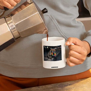 Raccoon Eating Baguette Graphic Coffee Mug Humorous Gay Pride Gift TS12 Print Your Wear