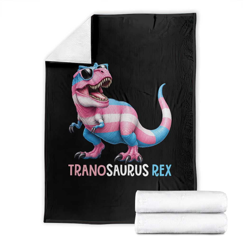 Transaurus Rex Transgender Pride Throw Blanket Funny Dinosaur Lover TS12 Black Print Your Wear