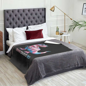 Transaurus Rex Transgender Pride Throw Blanket Funny Dinosaur Lover TS12 Print Your Wear