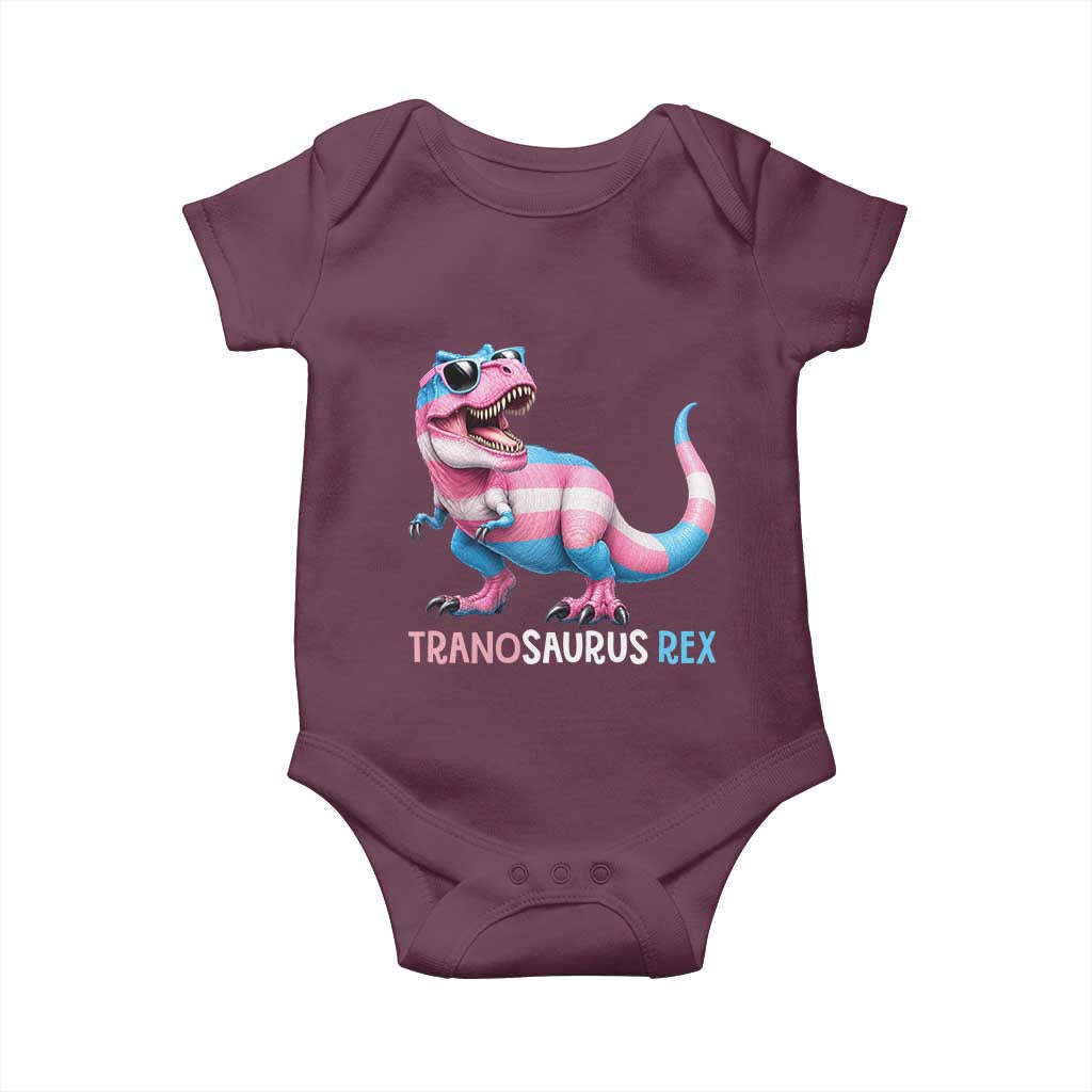 Transaurus Rex Transgender Pride Baby Onesie Funny Dinosaur Lover TS12 Maroon Print Your Wear