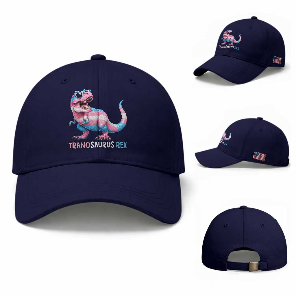 Transaurus Rex Transgender Pride Baseball Cap Funny Dinosaur Lover TS12 Baseball Cap Universal Fit Dark Blue Print Your Wear