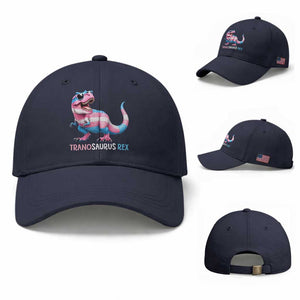 Transaurus Rex Transgender Pride Baseball Cap Funny Dinosaur Lover TS12 Baseball Cap Universal Fit Navy Print Your Wear