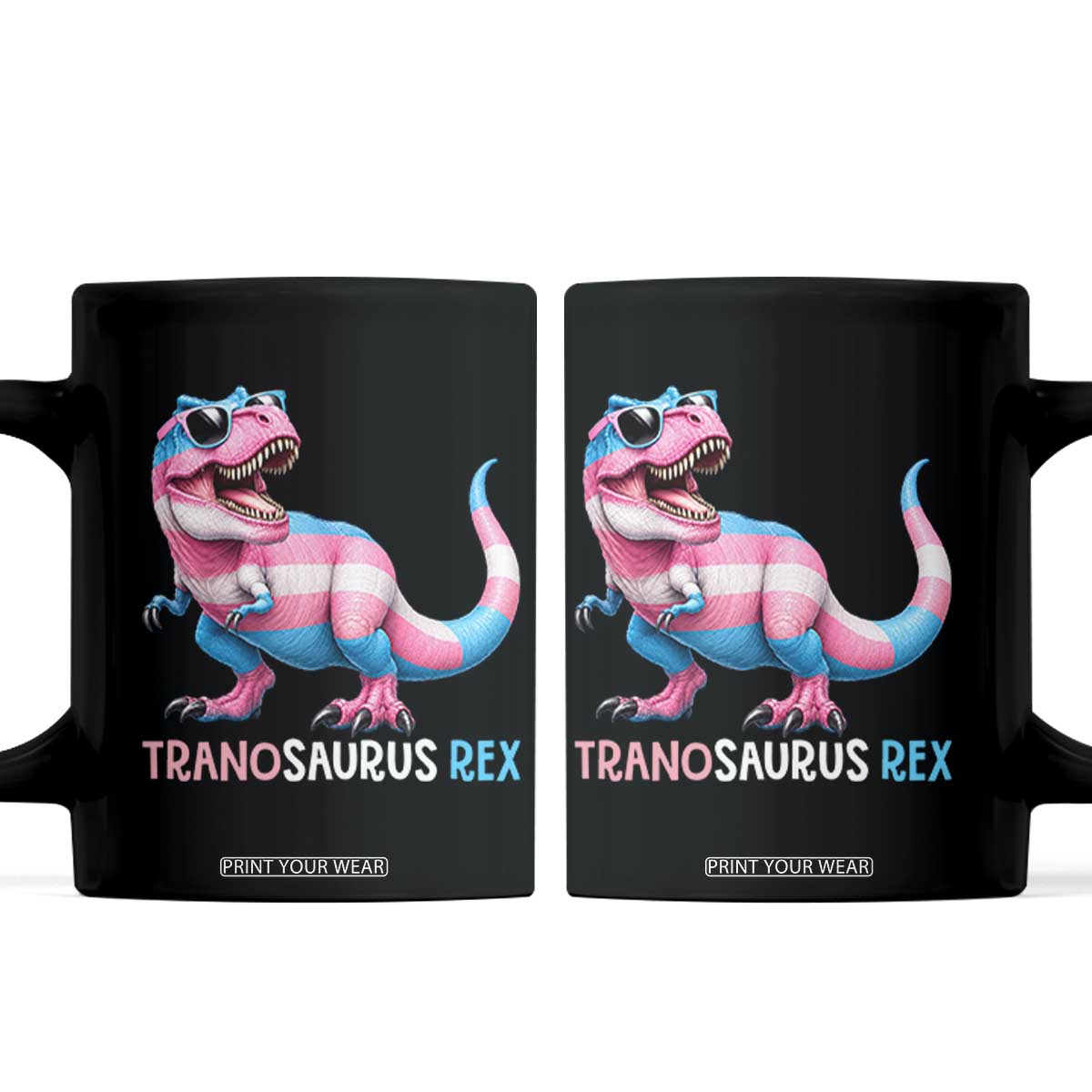 Transaurus Rex Transgender Pride Coffee Mug Funny Dinosaur Lover TS12 Black Print Your Wear