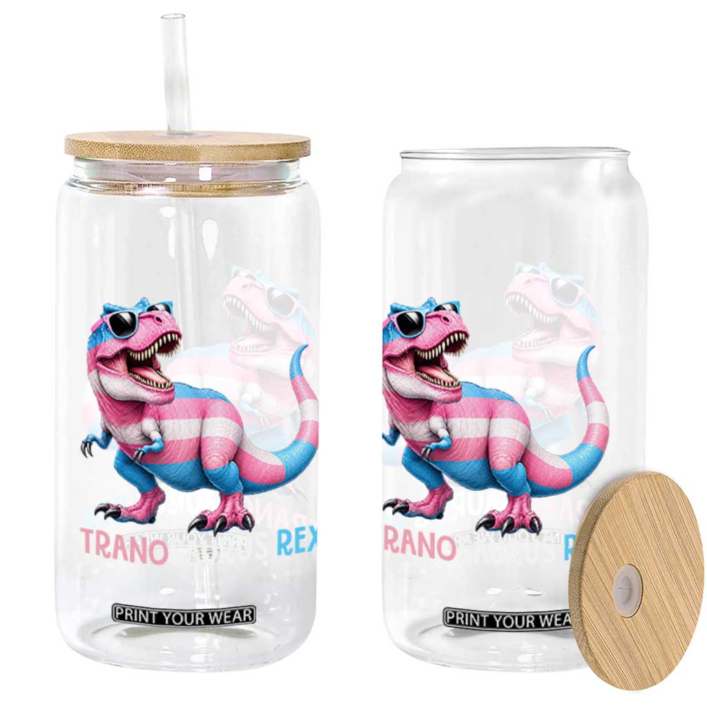 Transaurus Rex Transgender Pride Glass Can Funny Dinosaur Lover TS12 Print Your Wear