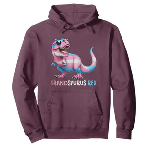 Transaurus Rex Transgender Pride Hoodie Funny Dinosaur Lover TS12 Maroon Print Your Wear