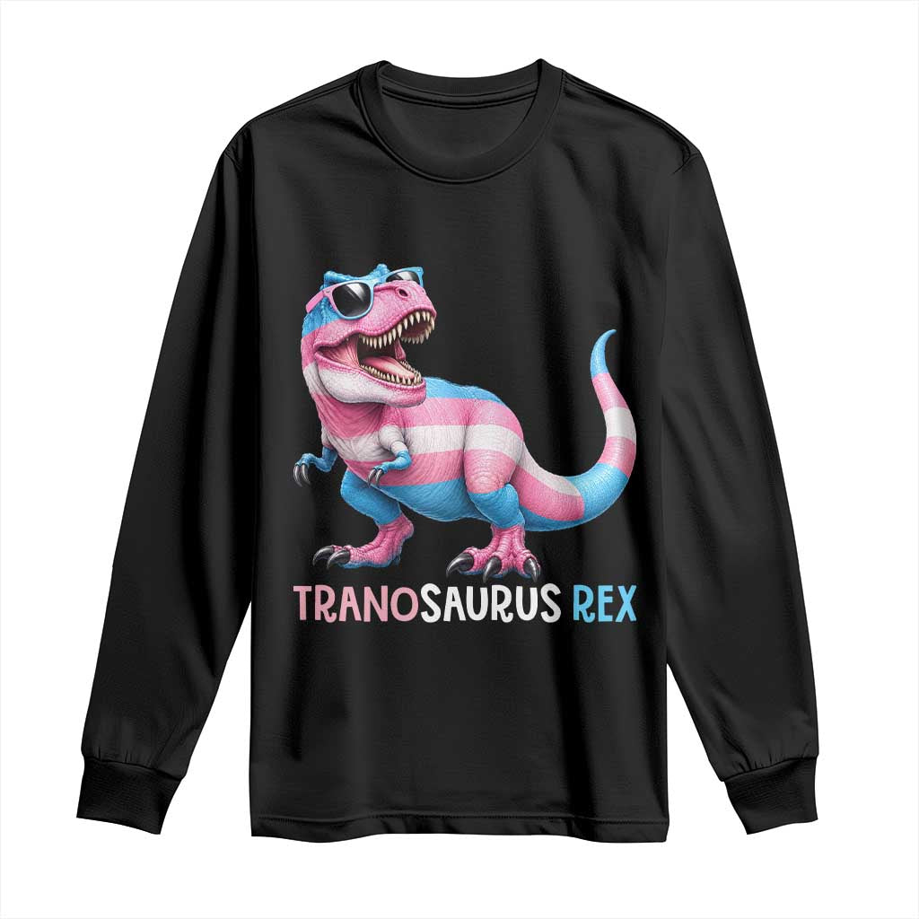 Transaurus Rex Transgender Pride Long Sleeve Shirt Funny Dinosaur Lover TS12 Black Print Your Wear