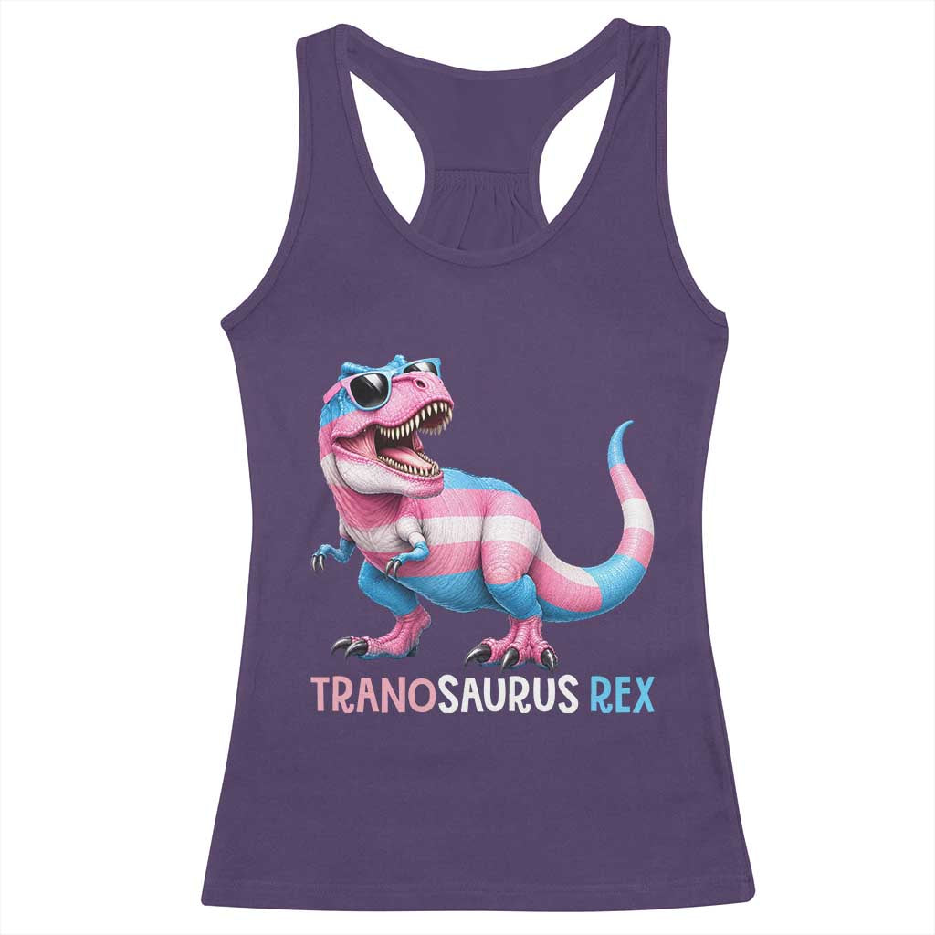 Transaurus Rex Transgender Pride Racerback Tank Top Funny Dinosaur Lover TS12 Purple Print Your Wear