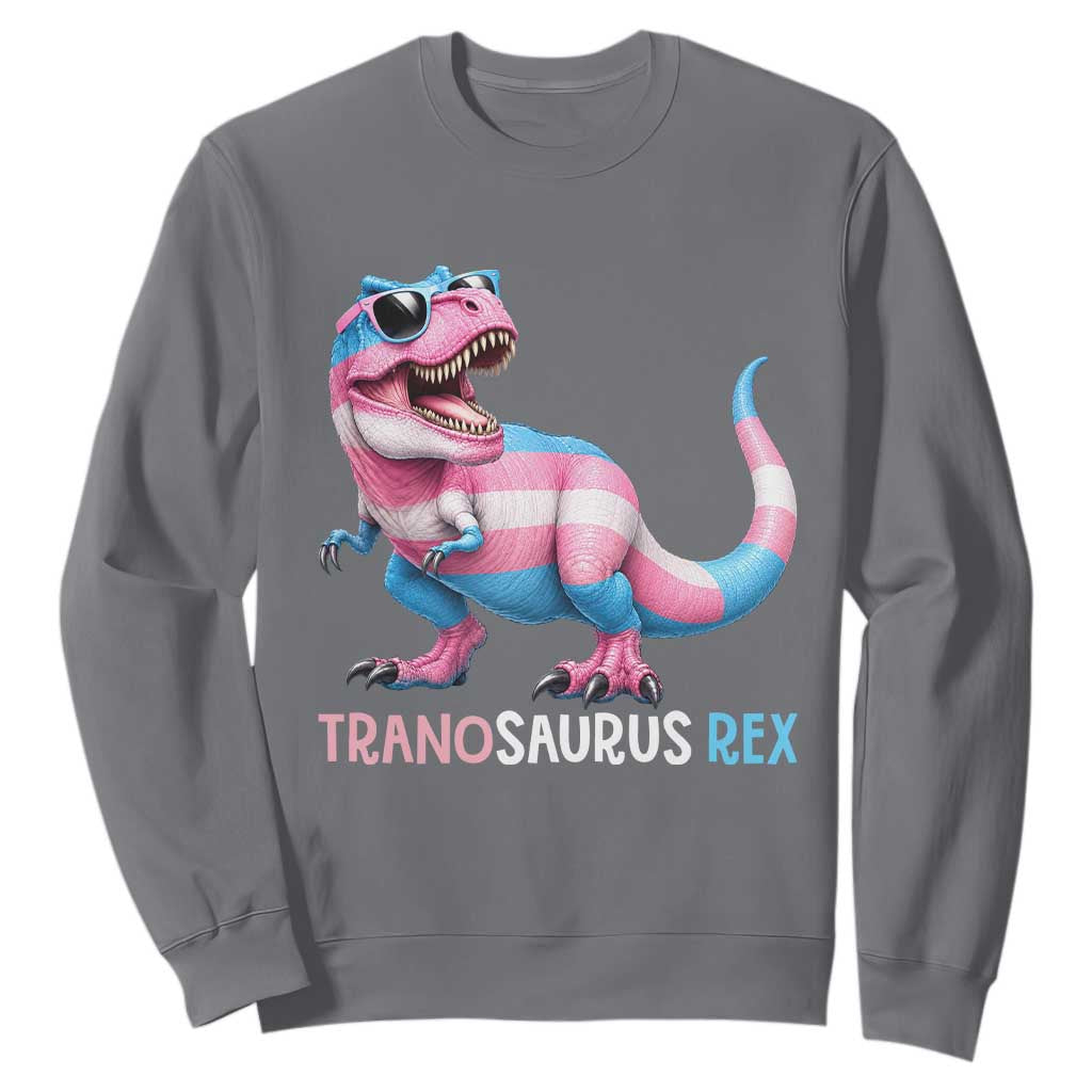 Transaurus Rex Transgender Pride Sweatshirt Funny Dinosaur Lover TS12 Charcoal Print Your Wear
