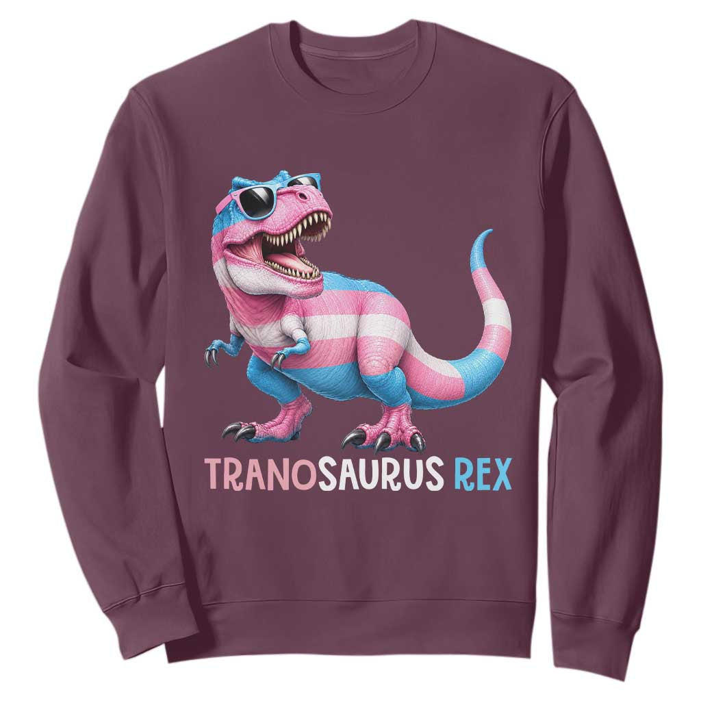 Transaurus Rex Transgender Pride Sweatshirt Funny Dinosaur Lover TS12 Maroon Print Your Wear