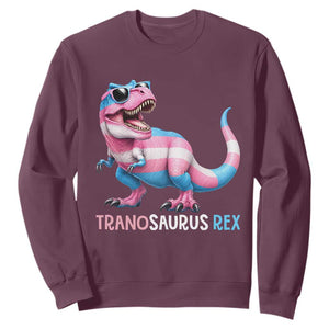 Transaurus Rex Transgender Pride Sweatshirt Funny Dinosaur Lover TS12 Maroon Print Your Wear
