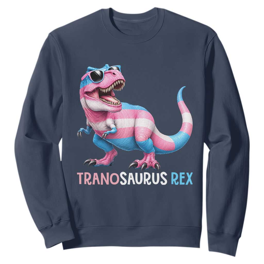 Transaurus Rex Transgender Pride Sweatshirt Funny Dinosaur Lover TS12 Navy Print Your Wear