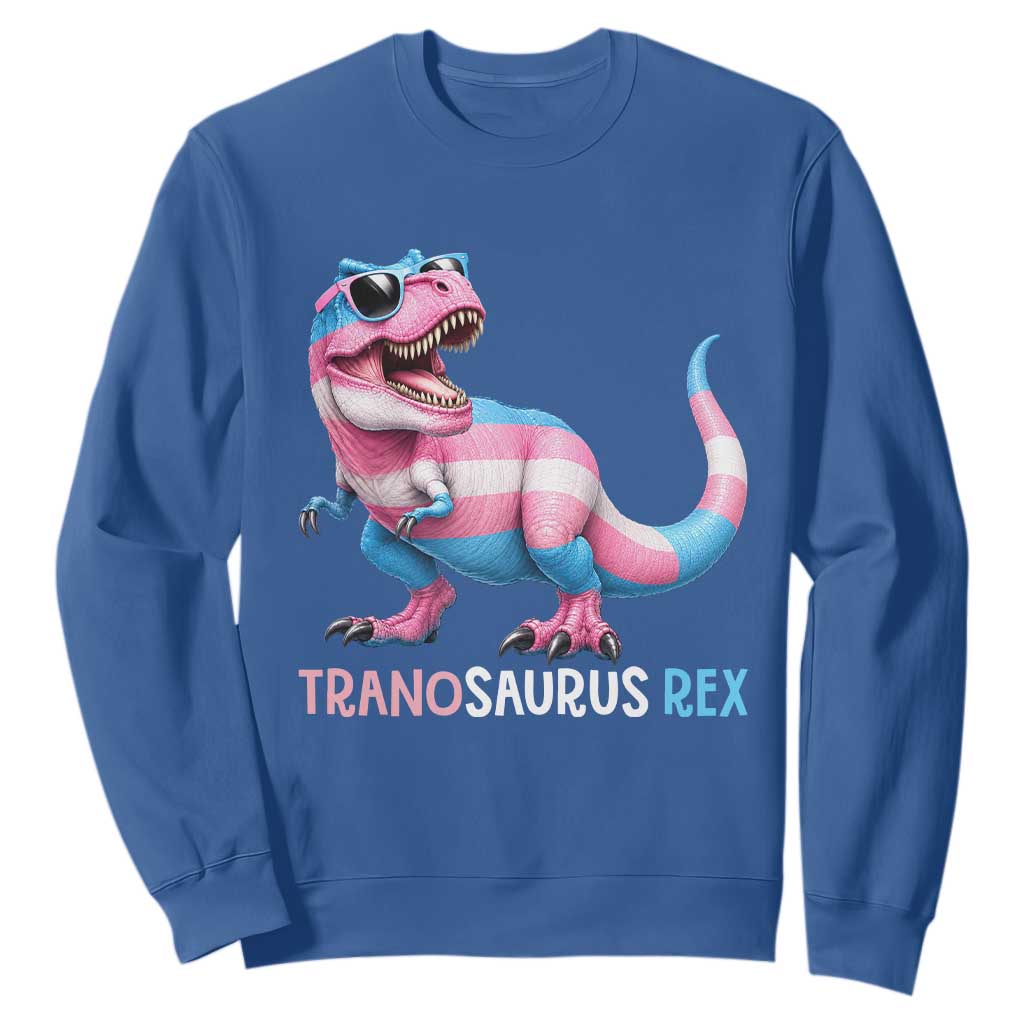 Transaurus Rex Transgender Pride Sweatshirt Funny Dinosaur Lover TS12 Royal Blue Print Your Wear